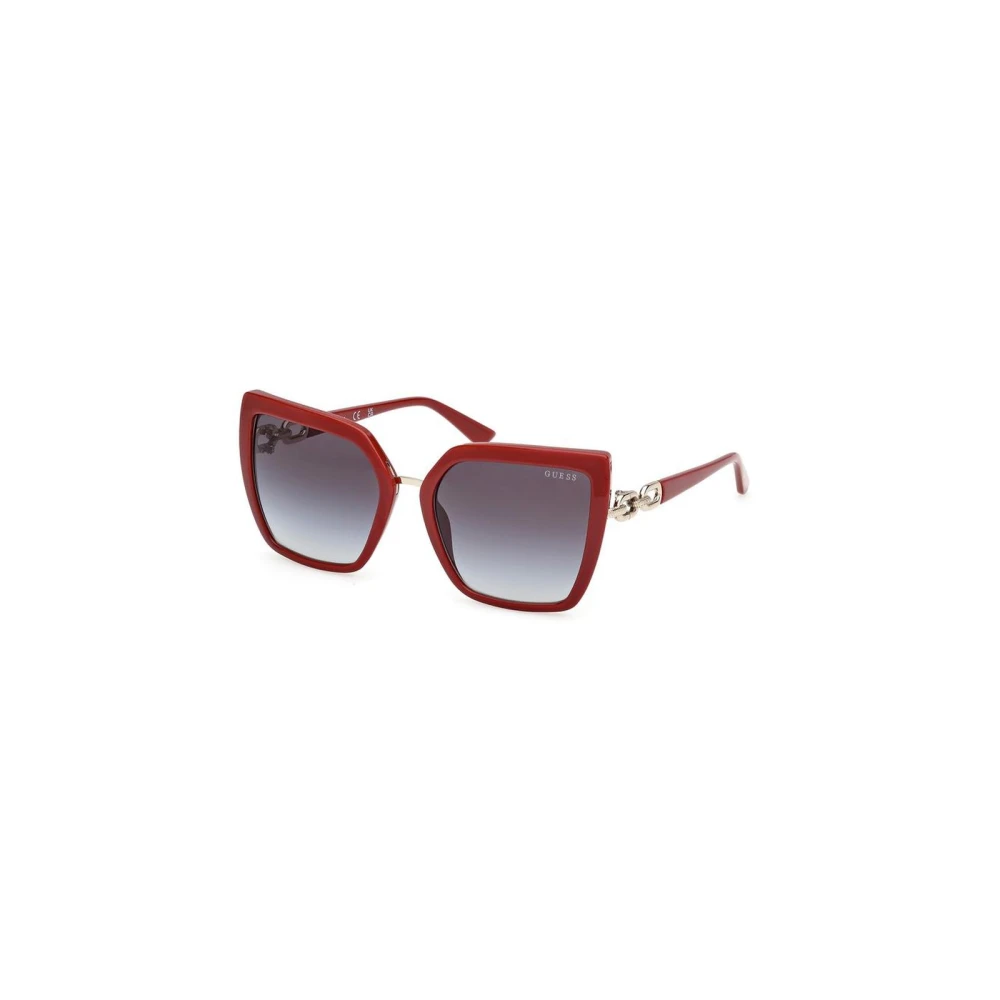 Guess Women's Red Resin Frame Square Sunglasses