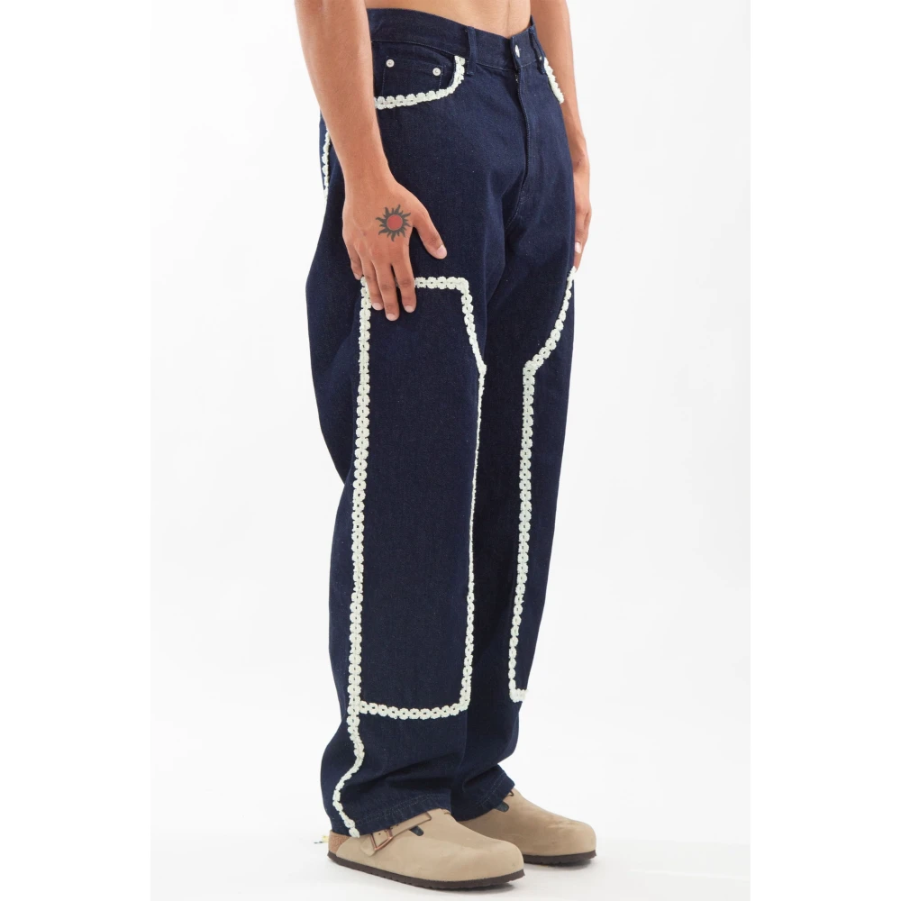 Arte Antwerp Blauwe Bloem Trim Werkbroek Blue Heren