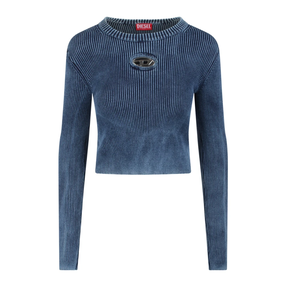 Diesel Anker Crew Neck Longsleeve T-shirt Blue Dames