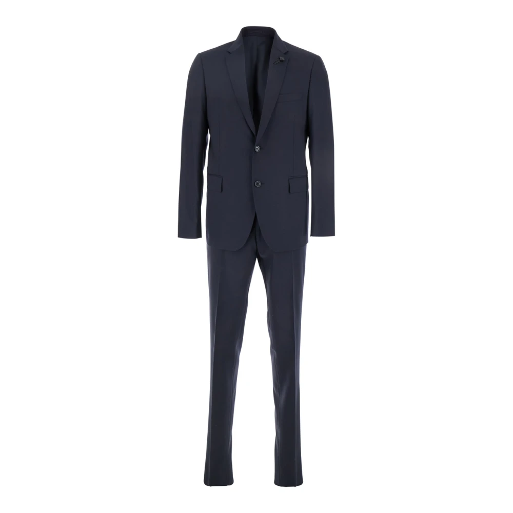 Lardini Blauw Single Breasted Pak met Klassieke Revers Blue Heren