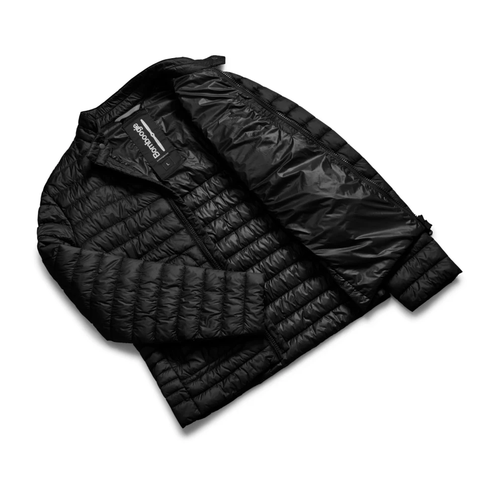 BomBoogie Donsjack van hoogwaardig nylon met hoge kraag Black Heren