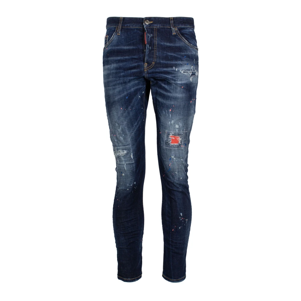 Dsquared2 Straight-leg jeans met distressed look Blue Heren