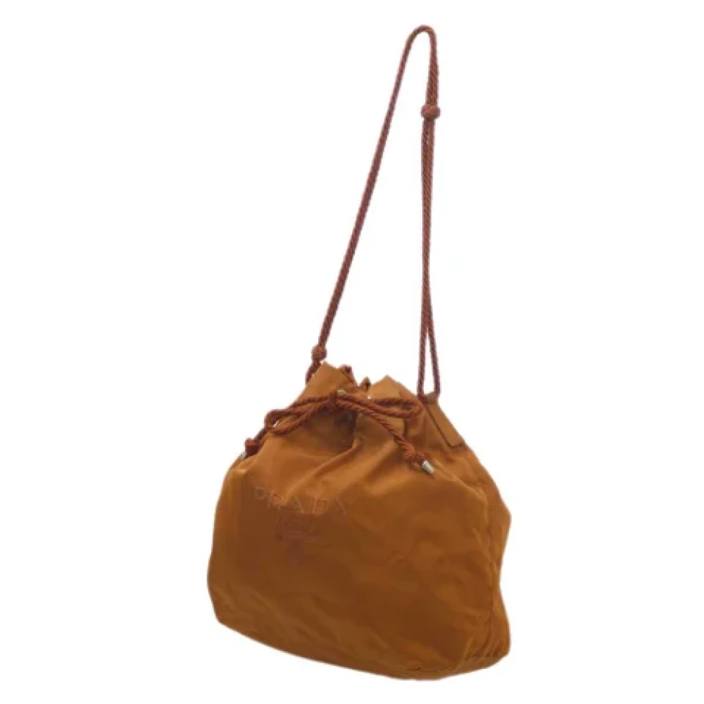 Prada Vintage Pre-owned Fabric shoulder-bags Brown Dames