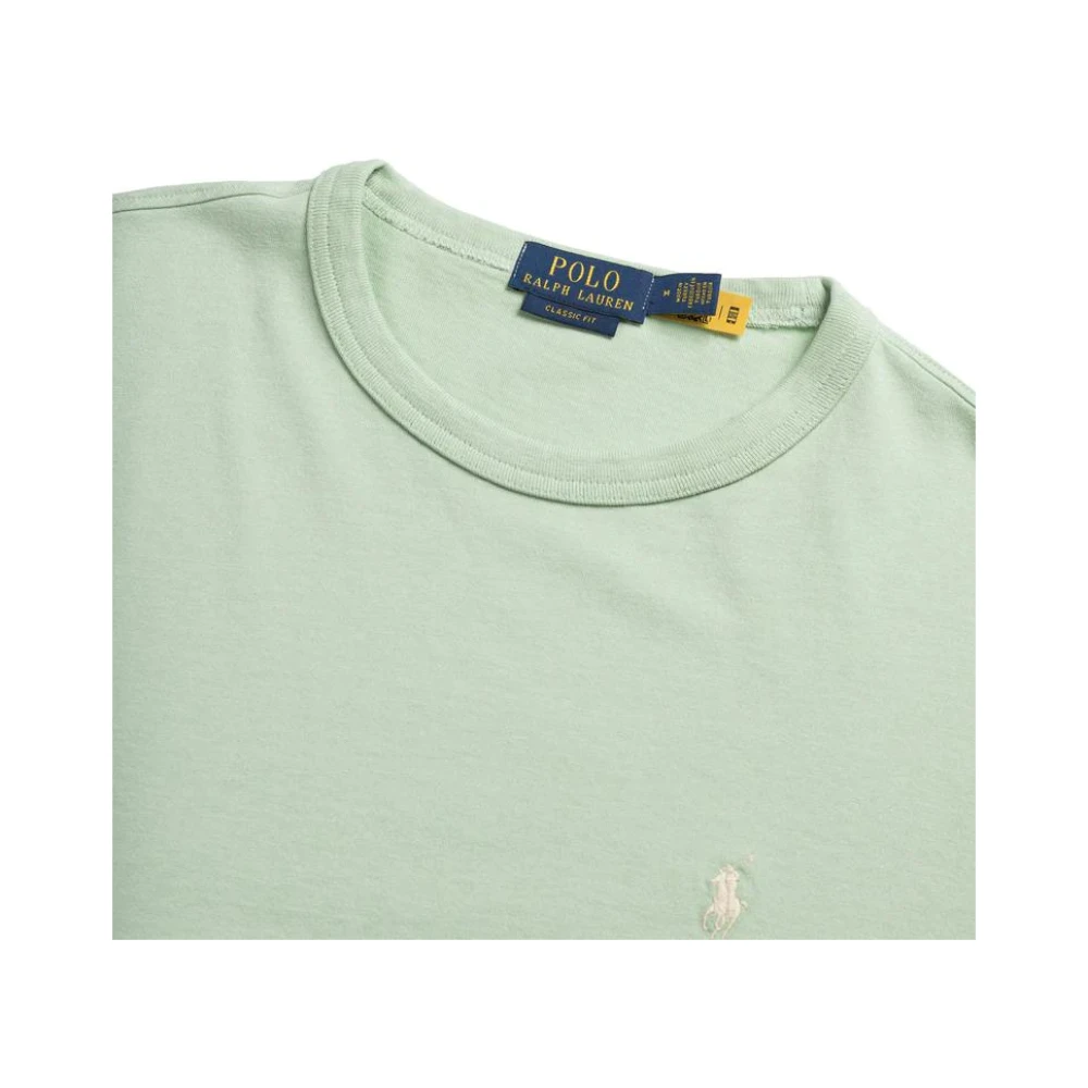 Ralph Lauren Custom Slim Polo Shirt Geborduurd Logo Green Dames