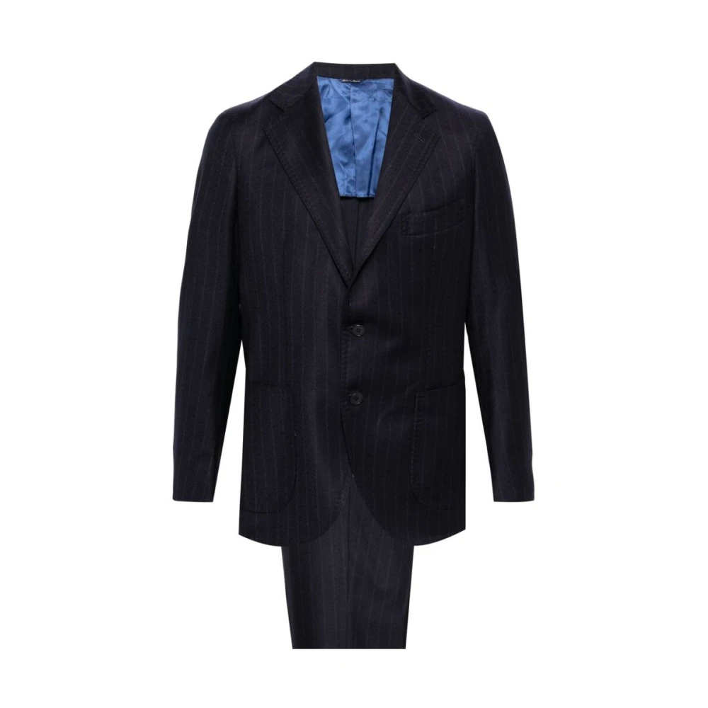Gabo Napoli Navy Pinstripe Blazer en Broek Set Blue Heren