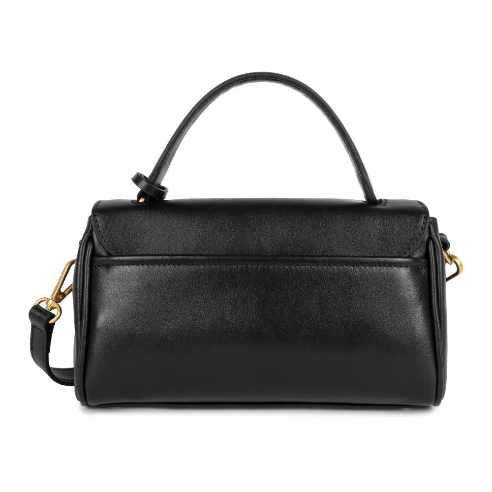 Lancaster Flap Handtas met Metalen Sluiting Black Dames