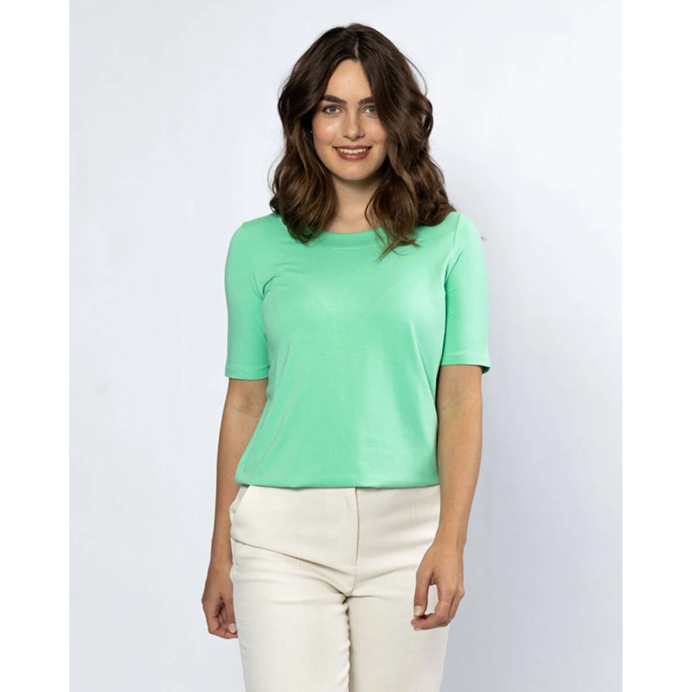 Roberto sarto O-Neck T-shirt Blouson Green Dames
