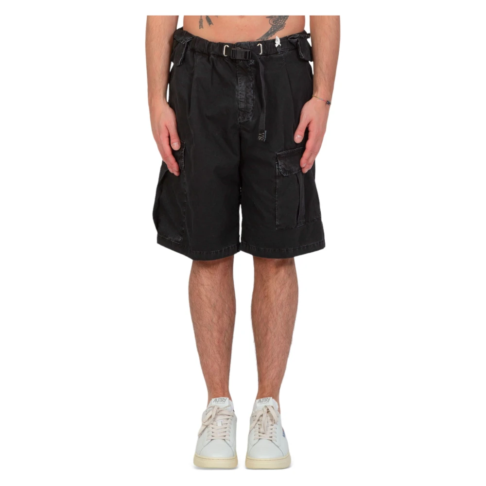 White Sand Katoenen Multi-Pockets Shorts Black Heren