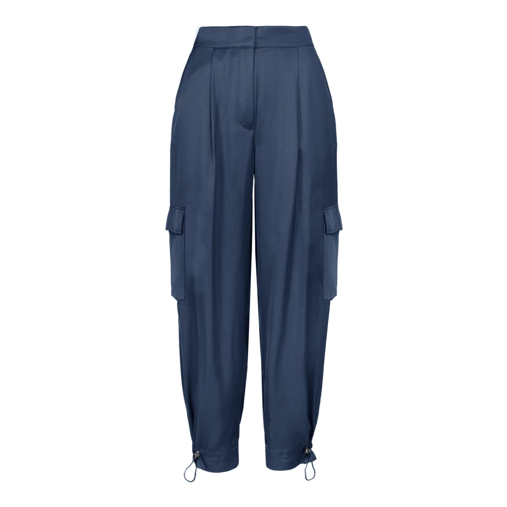 Bomboogie Vrouw Blauw Dames, Broeken, : Satijn, Extra Klein