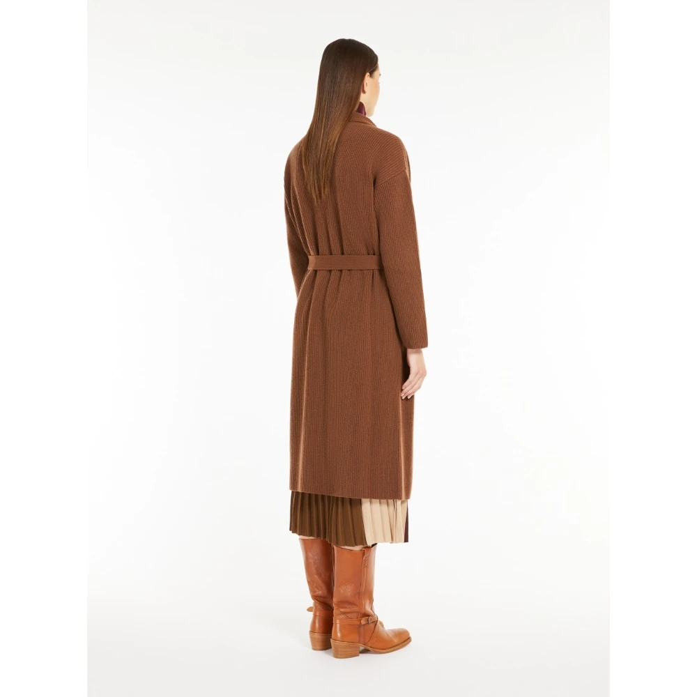 Max Mara Weekend Bruine Wollen Vest met Riem Brown Dames