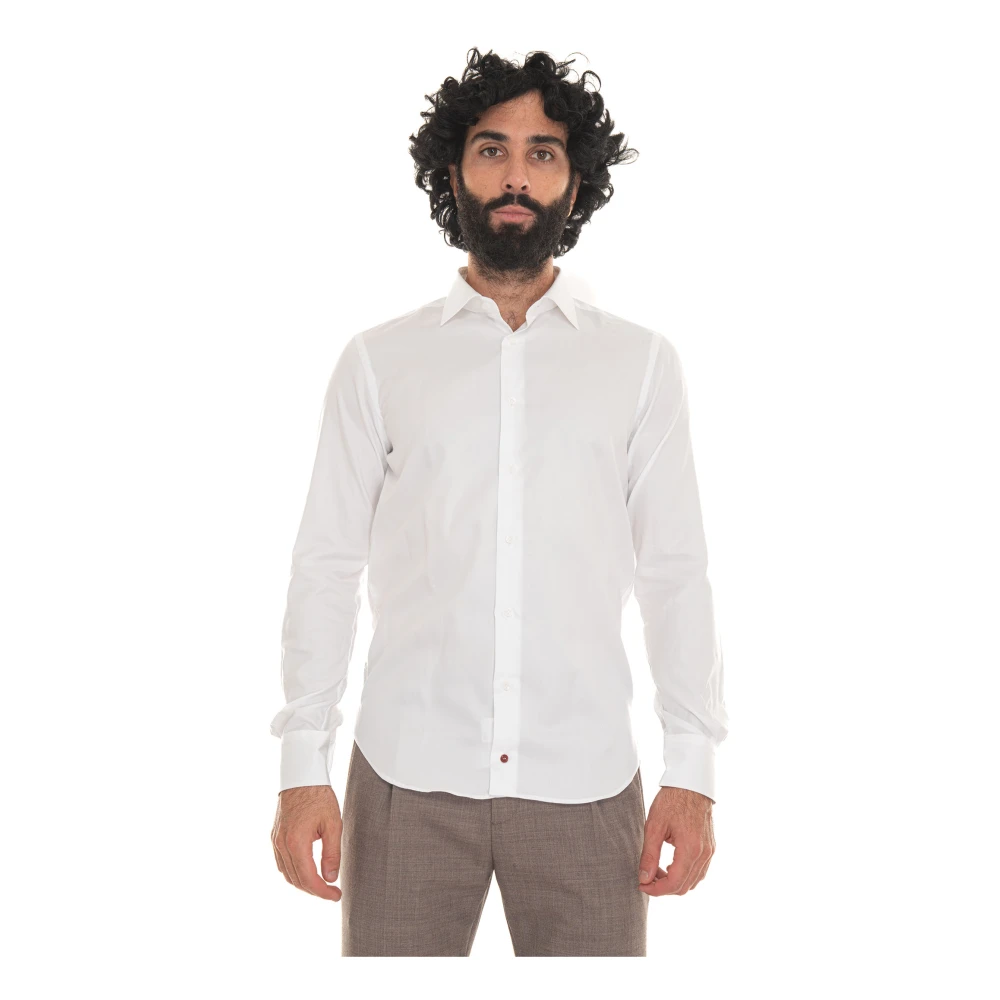 Càrrel Effen Overhemd 100% Katoen White Heren