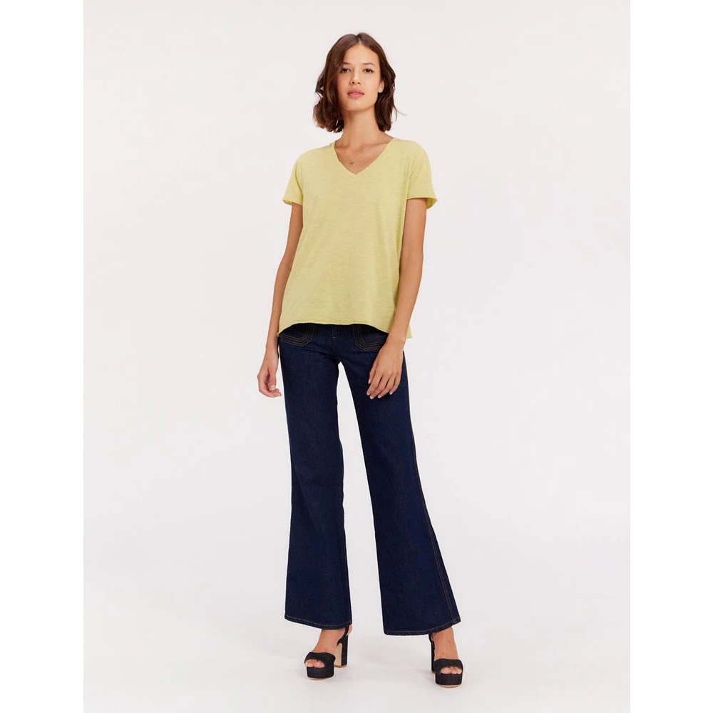 Ines De La Fressange Paris Katalina V-neck T-shirt Raspberry Pink Dames