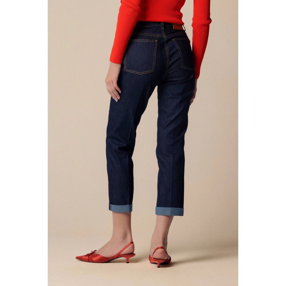 Kocca Stijlvolle Cropped Denim Jeans Blue Dames
