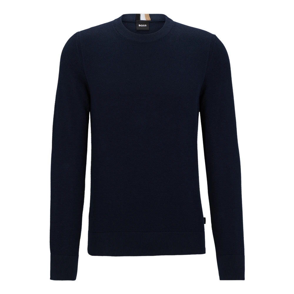 Hugo Boss Blauwe Crew Neck Sweater Blue Heren