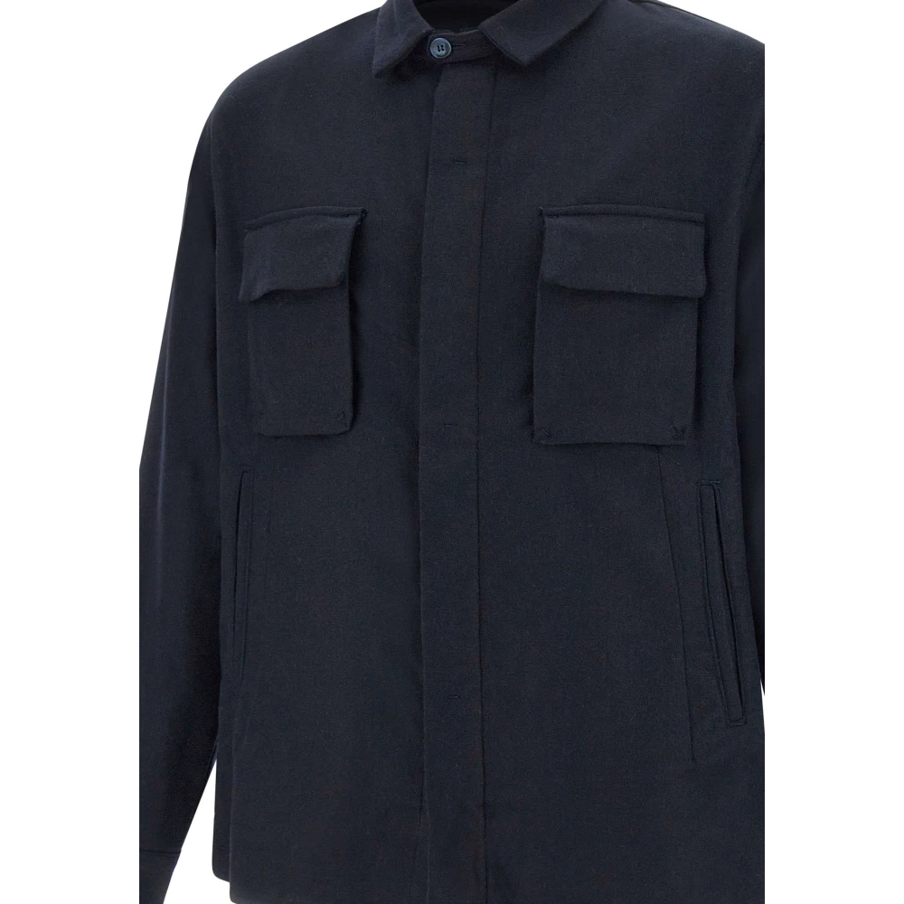 Re-Hash Navy Blauw Wol-Blend Vanni Jas Blue Heren