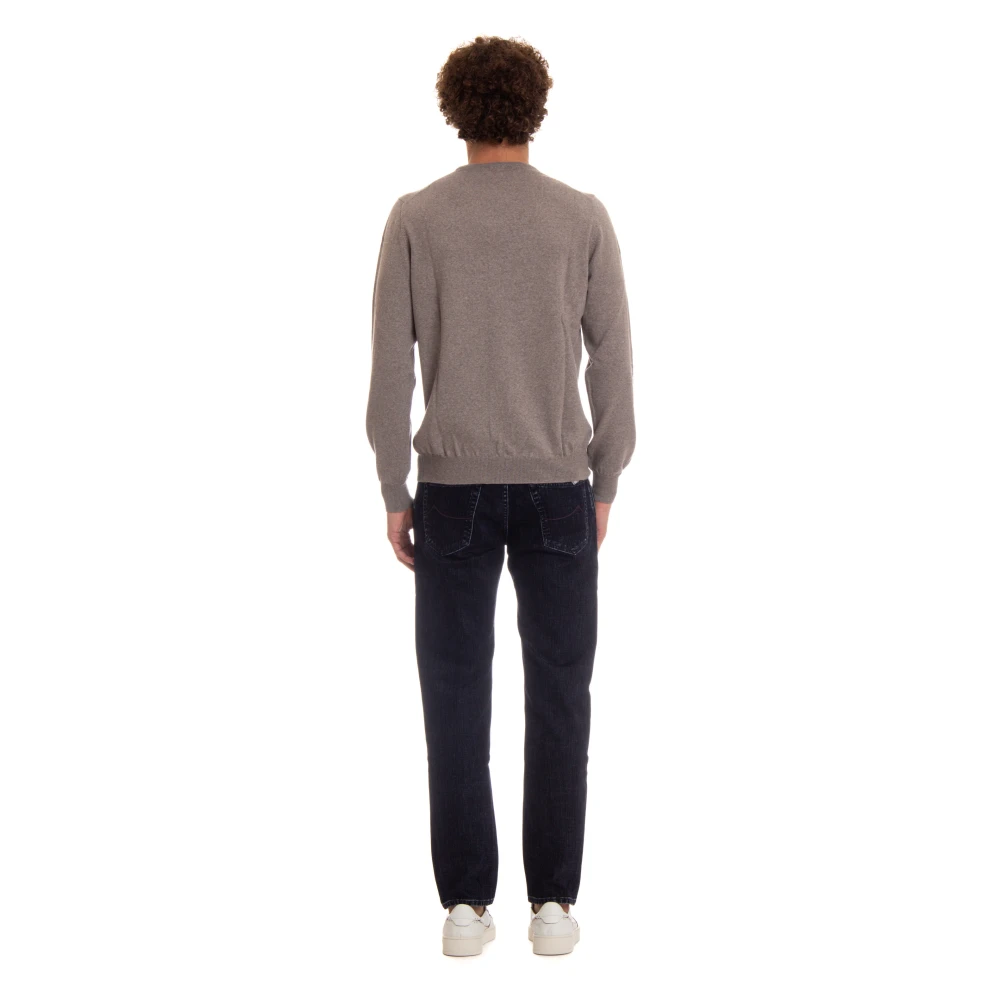 Barba Dove Grey Sweater met elastische banden Gray Heren