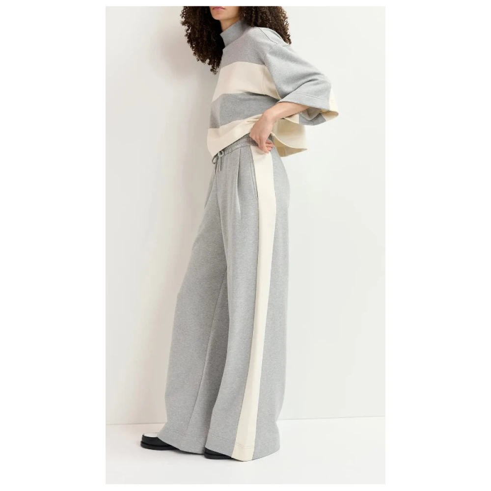 Essentiel Antwerp Wafel Sweatshirt met Brede Strepen Gray Dames