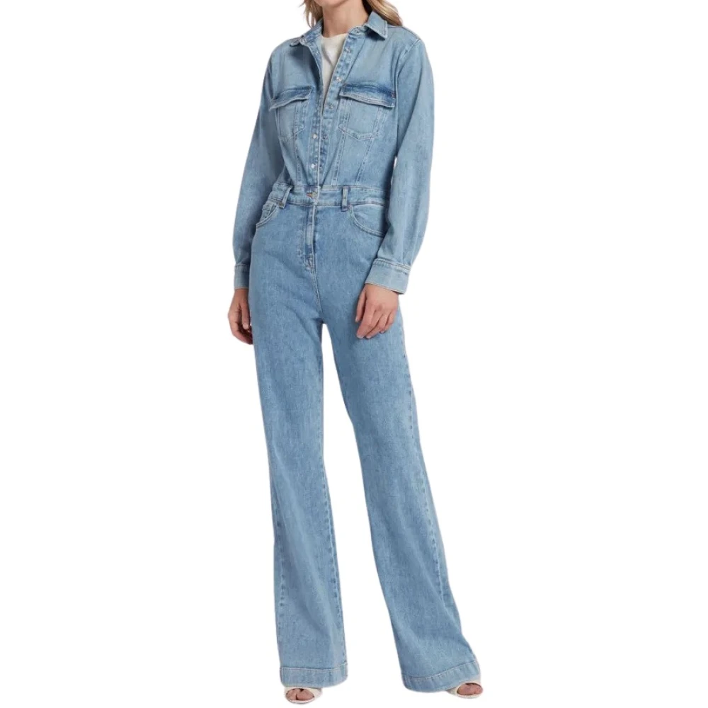 7 For All Mankind Lucht Jumpsuit Blue Dames