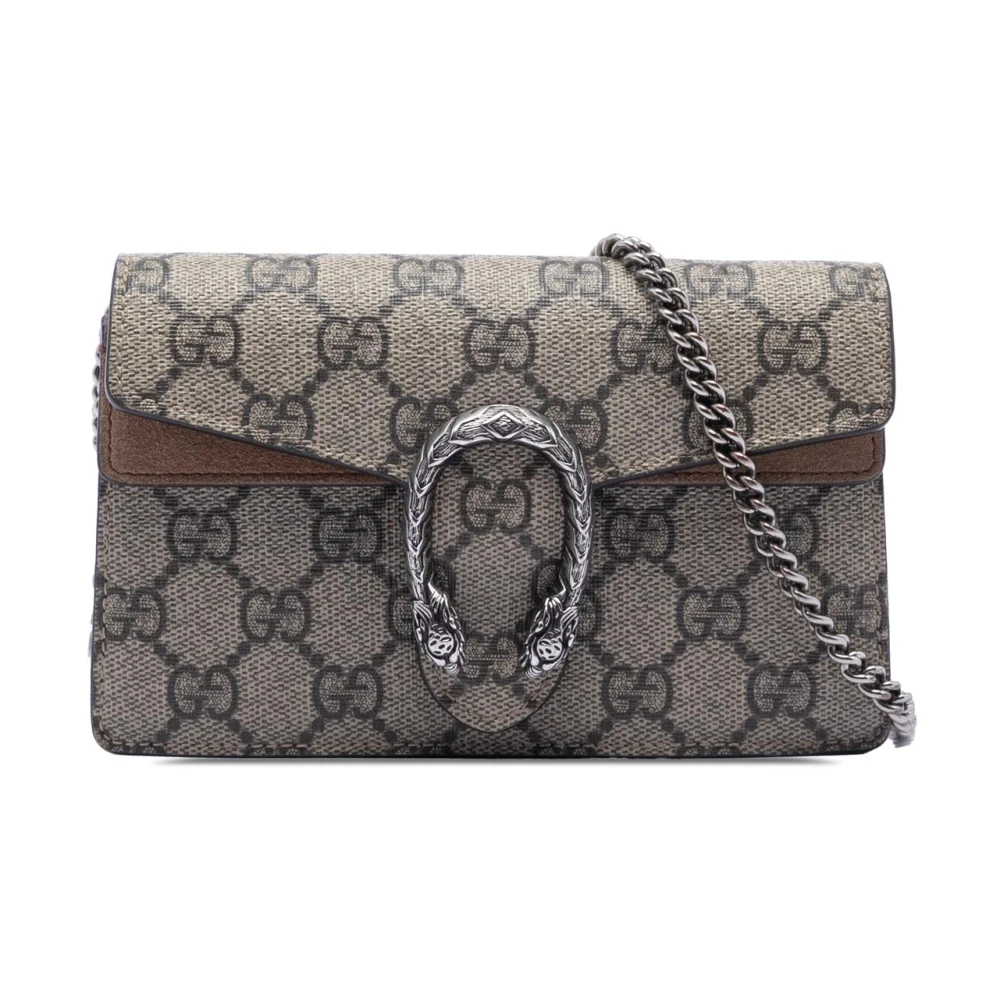 Gucci Vintage Women's Brown Pre-Owned Vintage Gg Supreme Dionysus Chain Wallet