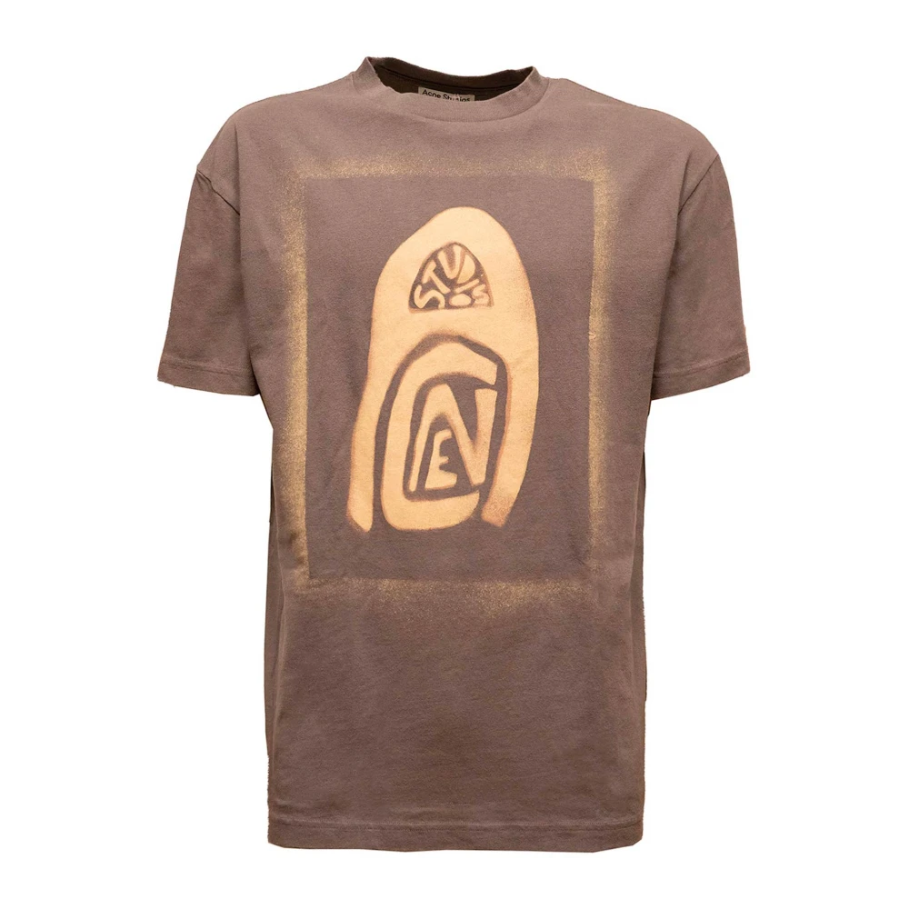 Acne Studios Carbon Print T-shirt Brown Heren