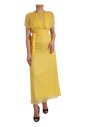 robe-longue-en-soie-jaune-avec-ceinture