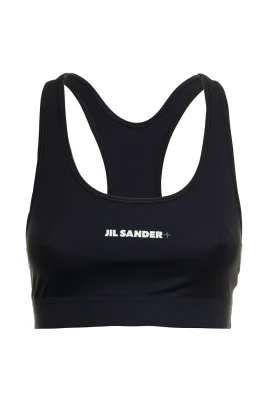 Svart Stretchtyg Logo Topp