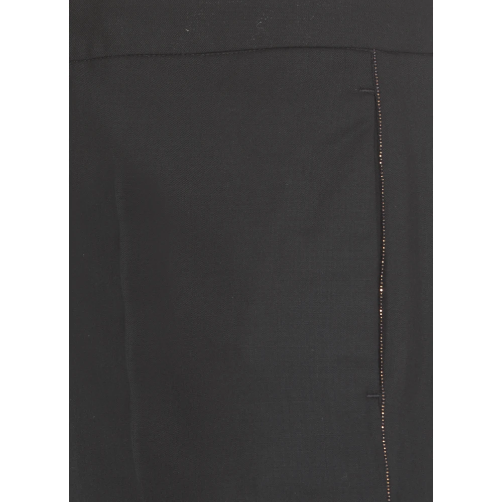 Fabiana Filippi Blauwe Wollen Broek met Helder Details Blue Dames