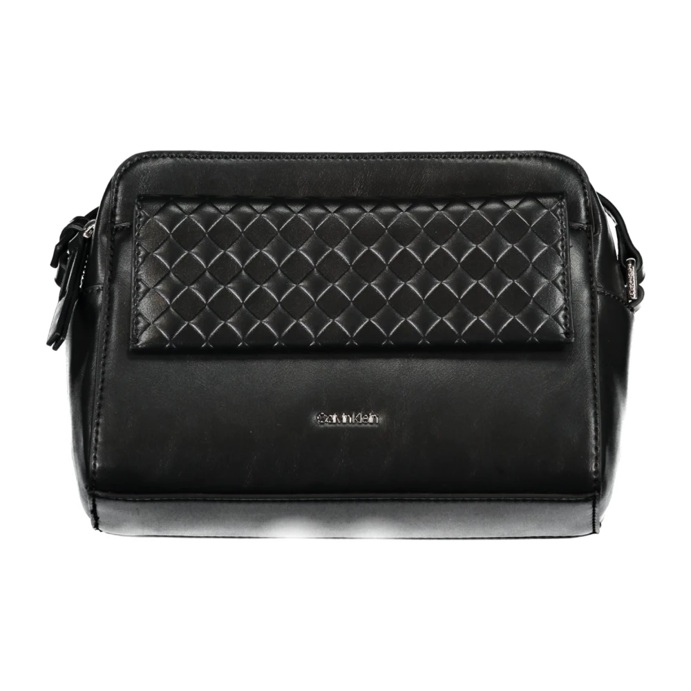 Calvin Klein Zwarte Schoudertas met Ritssluiting Black Dames