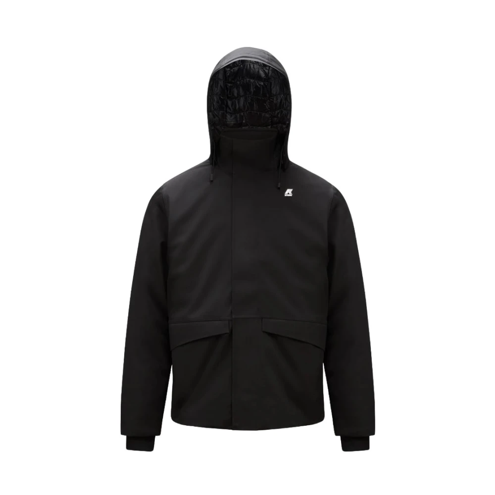 K-Way Men's Black Waterproof Zip-Through Sweatshirt