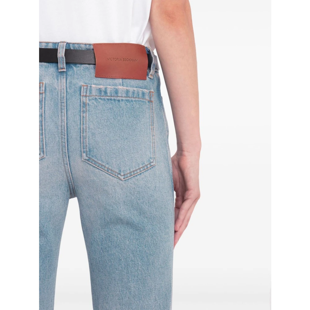 Victoria Beckham Blauwe Cropped Jeans met Zakken Blue Dames