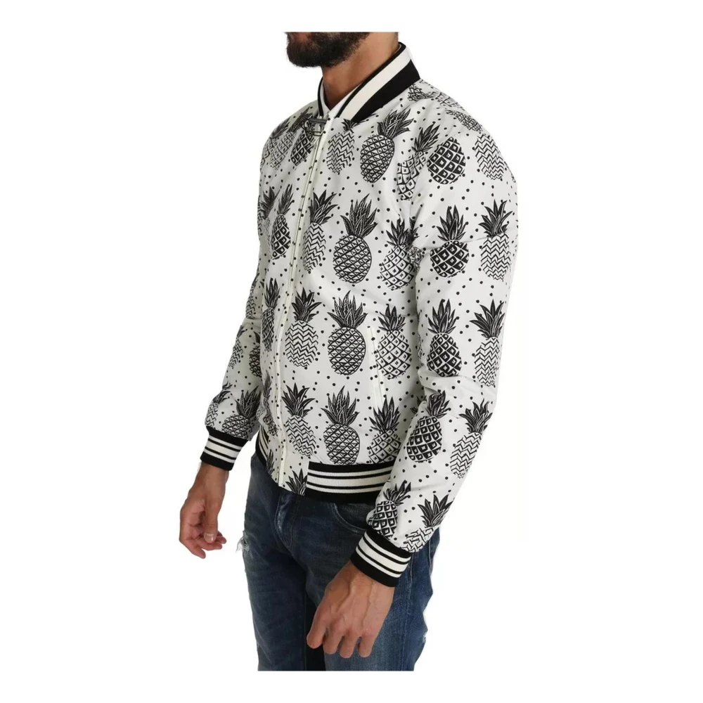 Dolce & Gabbana Bomberjack met Ananasprint en Logo Multicolor Heren