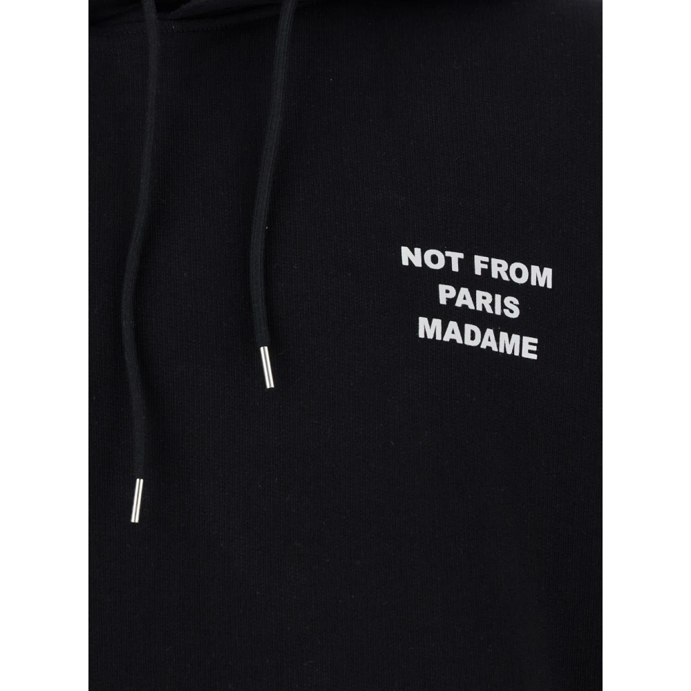 Drole de Monsieur Zwarte hoodie met trekkoordsluiting Black Heren