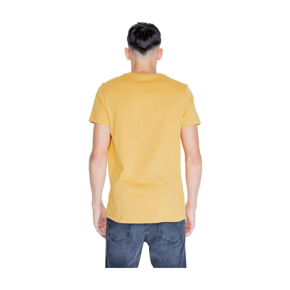 Tommy Hilfiger Gele Katoenen Logo Tee voor Mannen Yellow Heren
