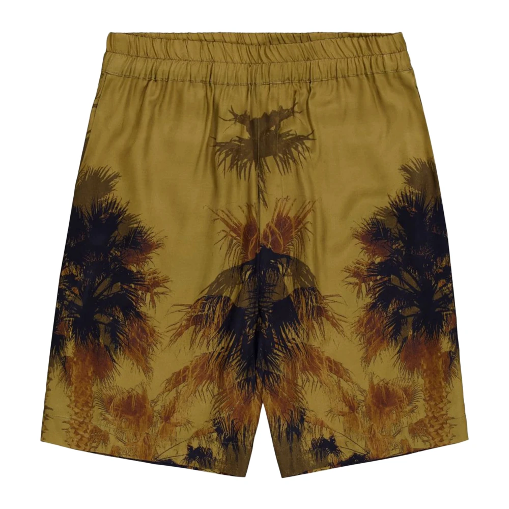 Laneus Palm Textuur Groene Bermuda Shorts Multicolor Heren