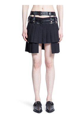 black-asymmetric-layered-pleated-skirt