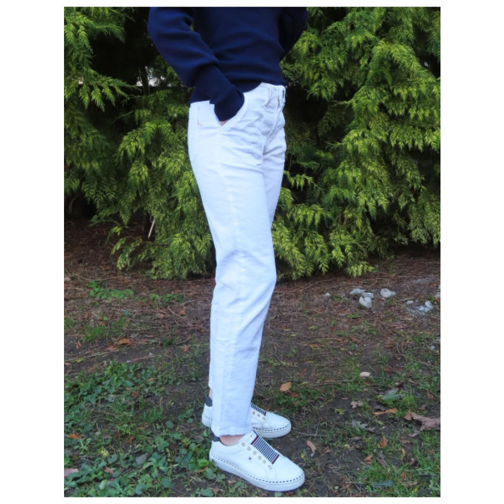 Islow Morgane Slim Hoge Taille Worker Broek White Dames