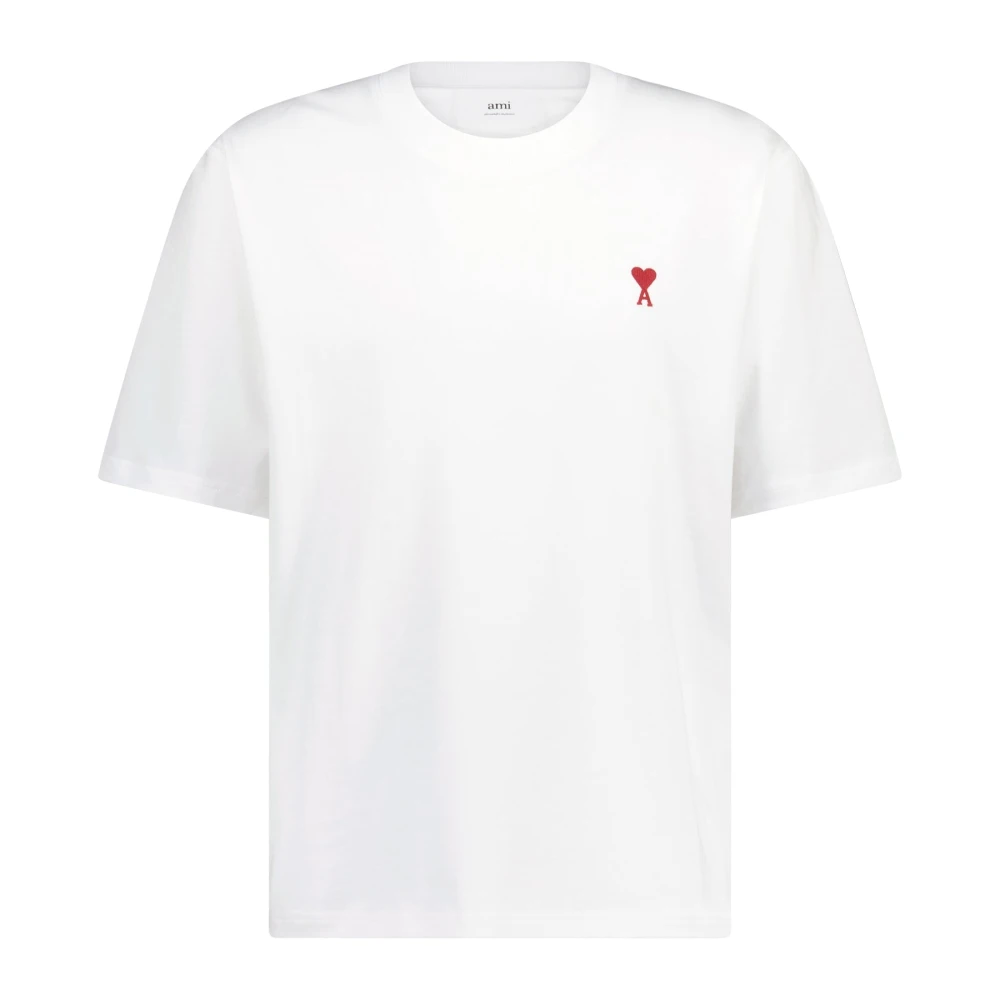 Ami Paris Oversized T-shirt med Logobroderi White, Herr