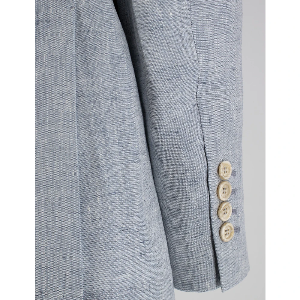 BRUNELLO CUCINELLI Diagonal Linen Deconstructed Jacket Gray Heren
