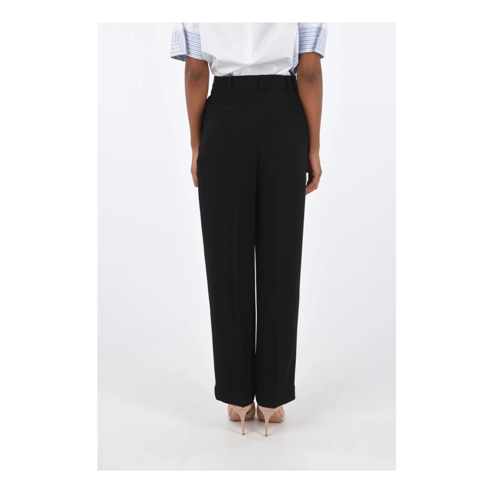 TORY BURCH Geplooide Broek Zwart Stijlvol Comfortabel Black Dames