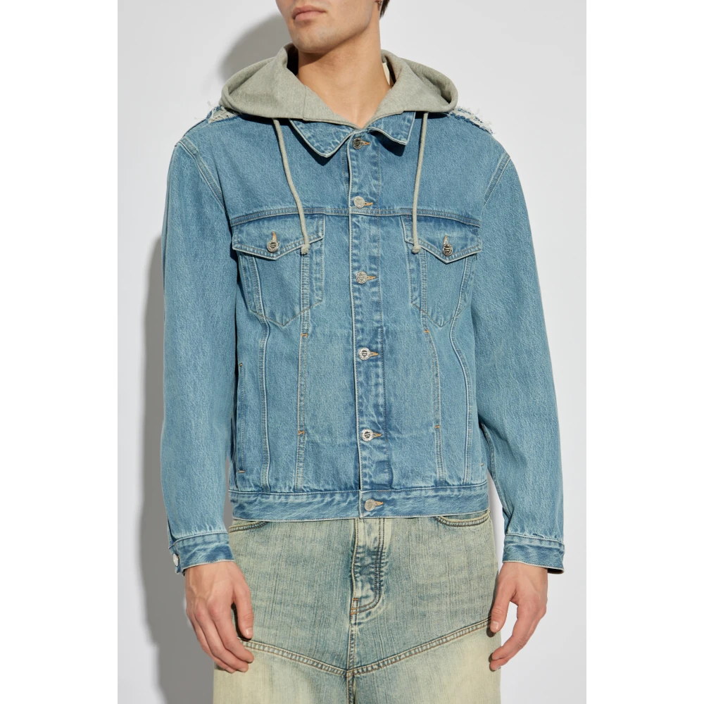 Vetements Denim jack met capuchon Blue Heren