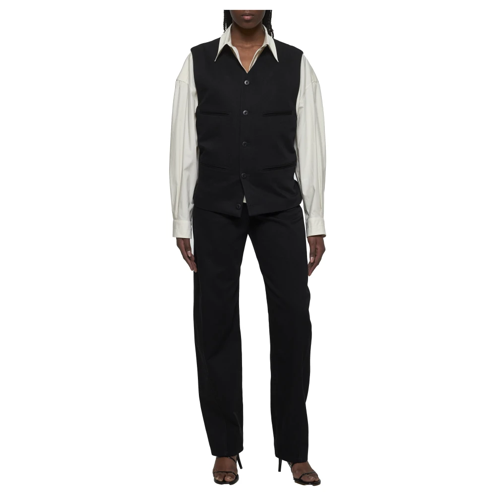 Lemaire Zwarte Jassen Vest Stijlvol Black Heren