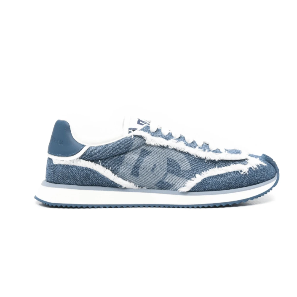 Dolce & Gabbana Blauwe Sneakers met Front Lace-Up Dames Schoenen