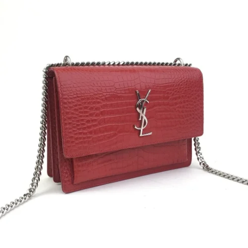 Saint Laurent Vintage Pre-owned Leather shoulder-bags Red Dames