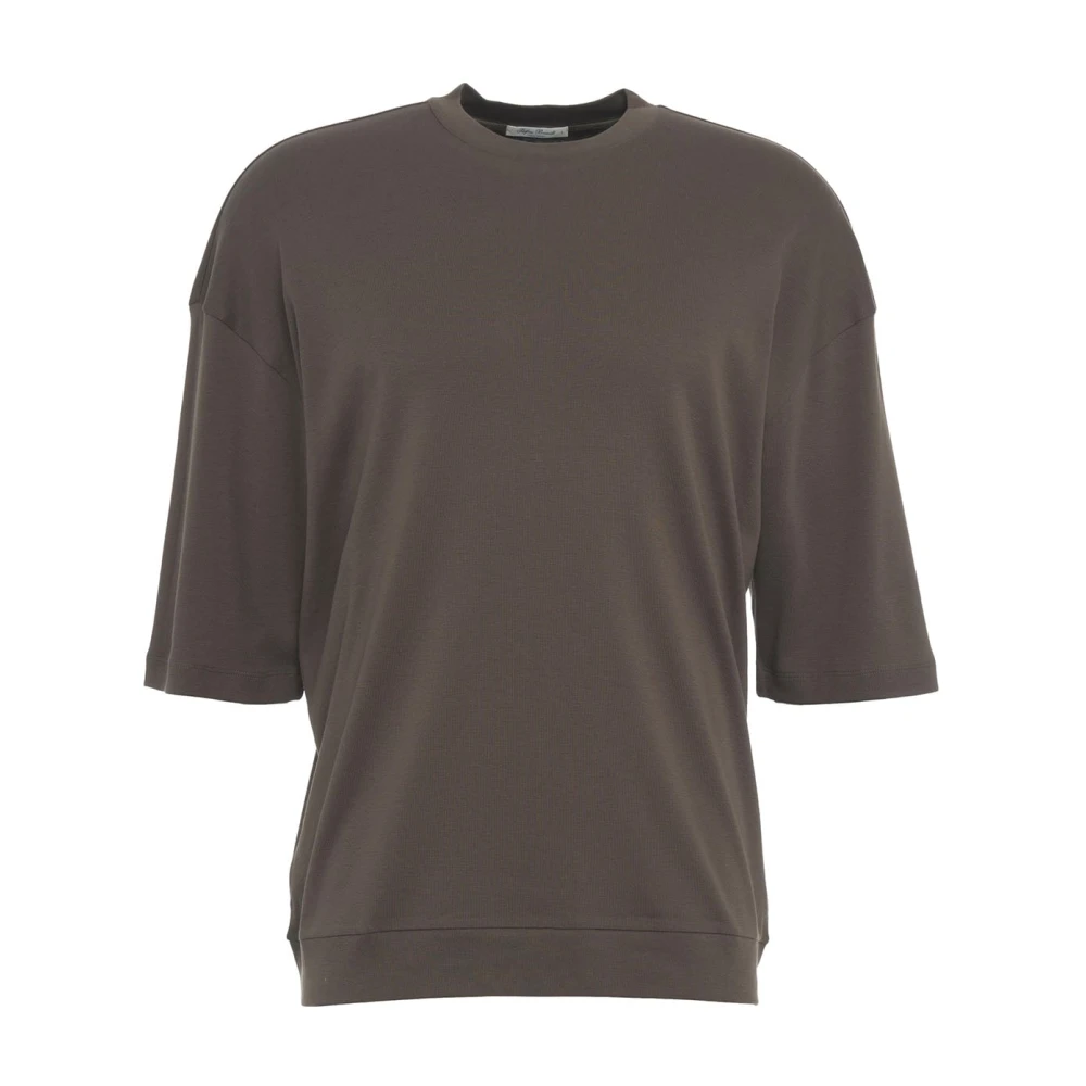Stefan Brandt Oliv Aw24 Boxy T-shirt Katoen Casual Green Heren