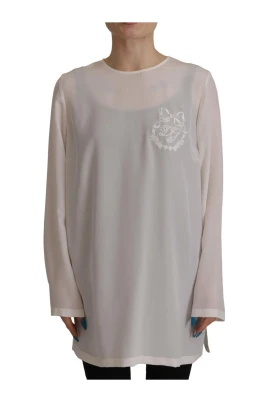 Rundhalsad Sidensblus