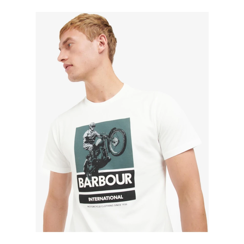 Barbour Archie Graphic-Print T-Shirt White Heren