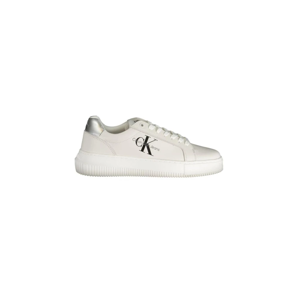Calvin Klein Women's White Sneakers, 5 Uk, Platform Trainers With Contrasting Details