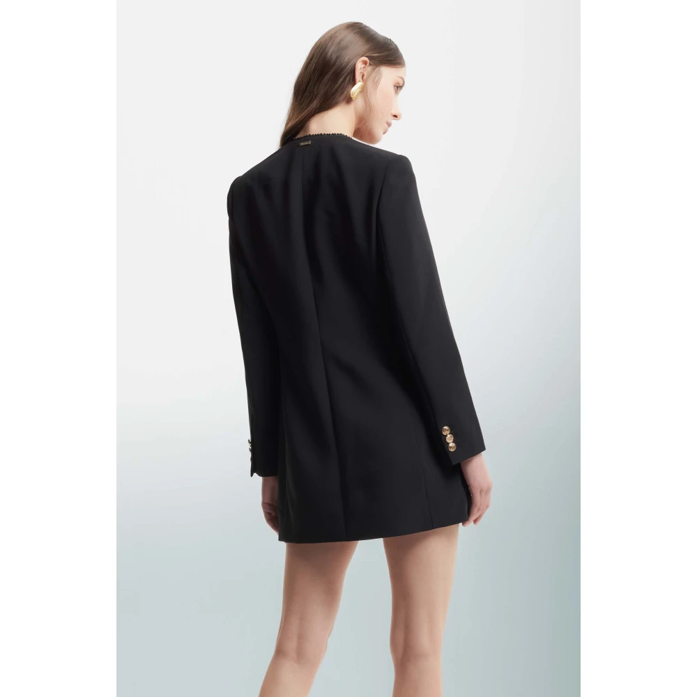 Kocca Metallic Button Blazer Jurk Black Dames
