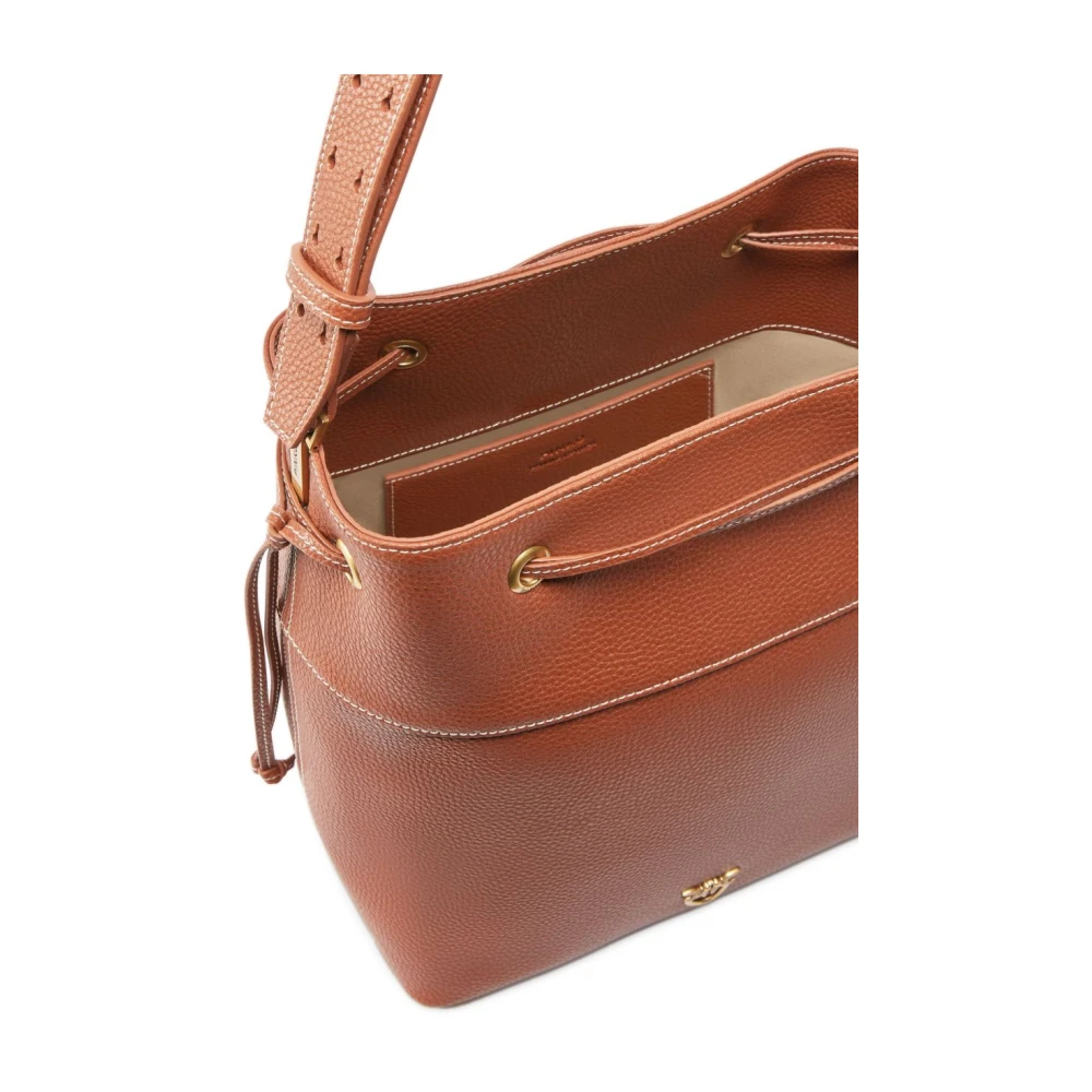 pinko Bruine Leren Handtas Elegante Stijl Brown Dames