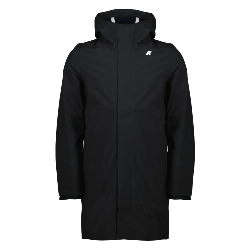 K-Way Men's Black Thomas Bonded Parka - Parkas - S - Coats